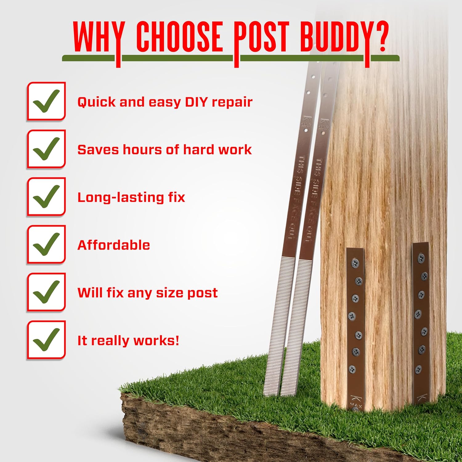 Post Buddy serrated lower section that grips below ground